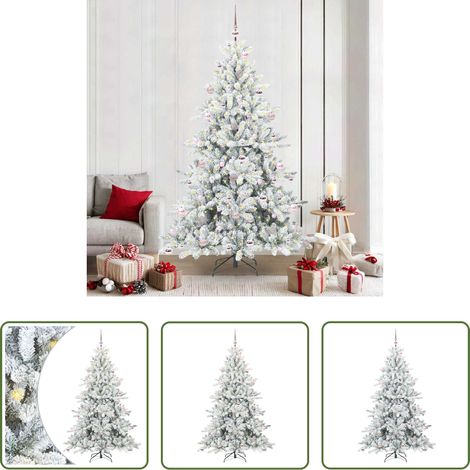 Künstlicher Baum -  Künstlicher klappbarer Weihnachtsbaum Weiß 210 cm PVC und Stahl (1/5)