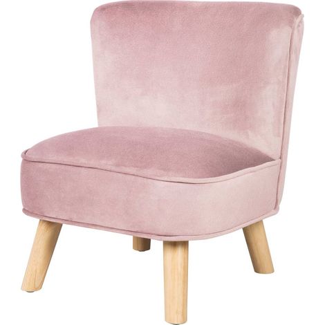roba Poltrona per Bambini Lil Sofa - Piedini in Legno - Tessuto in Velluto - Morbido e Soffice - Arredamento per Bambini - per la Cameretta - dai 18 Mesi - Rosa (1/5)