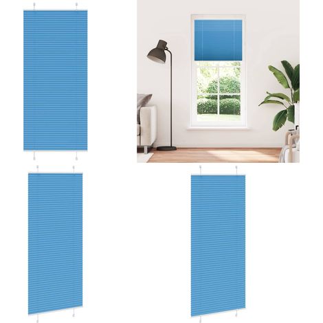 vidaXL Store plissé bleu 90x200 cm largeur du tissu 89,4 cm polyester (1/5)