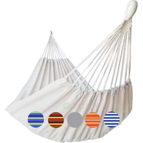 Hamac double pour 2 personnes,extra large,220x150cm,longueur totale 330 cm,charge maximale 300 kg,en toile de coton (1/4)