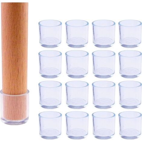 Pack of 16 Chair Leg Caps, Silicone Protective Covers, Round, Diameter: 22mm (1/5)