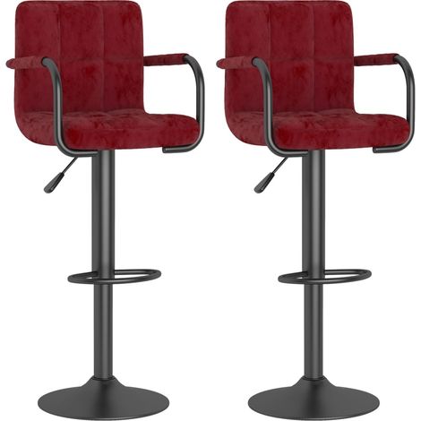 Maison Exclusive - Barhocker 2 Stk. Weinrot Samt