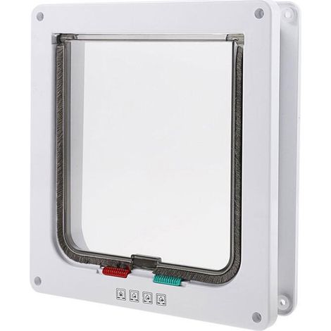 Chatière Pour Chat Et Chien - Avec Serrure Verrouillable Et Tunnel Cache - Noir Blanc Marron - 1 Pièce (1/5)