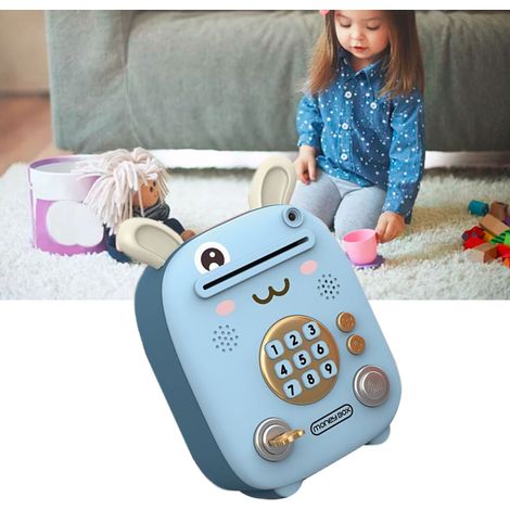 Tirelire miniature avec son électronique, boîte à argent, avec empreinte digitale et mot de passe, reconnaissance faciale, musique douce pour enfants, garçons et filles, petit lapin (1/5)