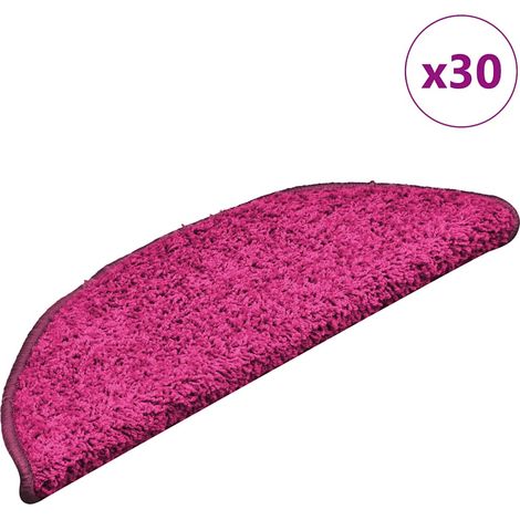 Maison Exclusive - Tappetini per scale 30 pz 56x17x3 cm rosa semicircolari