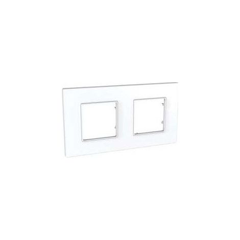 Plaque double blanc polaire 2 postes entraxe 71mm horizontale ICÔNE ALTIRA SCHNEIDER ELECTRIC ALB44812