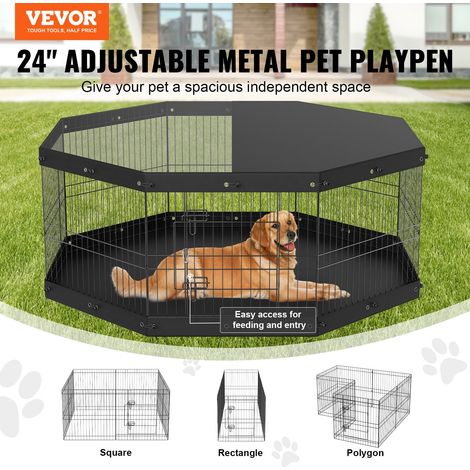 Parc pour Chien 61 cm Enclos Lapin Chat Chiot avec Couverture Supérieure et Tapis Clôture pour Petits et Moyens Animaux de Compagni… (1/5)
