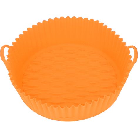 Rondelle en silicone alimentaire réutilisable pour friteuse, antiadhésive, compatible lave-vaisselle et micro-ondes, orange (1/5)