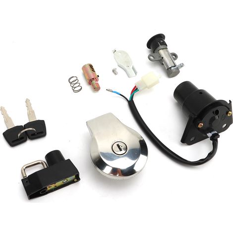 Ensemble de verrouillage pour contacteur d'allumage, réservoir d'essence, casque et coffre de moto avec clés pour Virago XV125 XV250 XV535 (1/5)