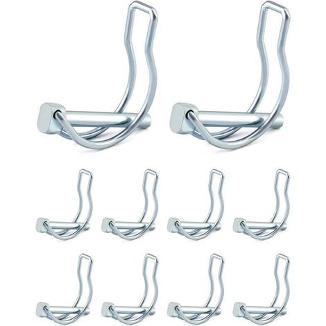 10 Stück D-förmige Sicherungsstifte, verzinkte Sicherheitsstifte aus Kohlenstoffstahl für Garten, Rasen und Anhänger – 6 x 45 mm (1/5)