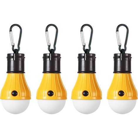 Lumières de tentePortabledirigéLumières de tente 4Emballage individuelAvec crochetLampe de secours ouragan, mousqueton jaune