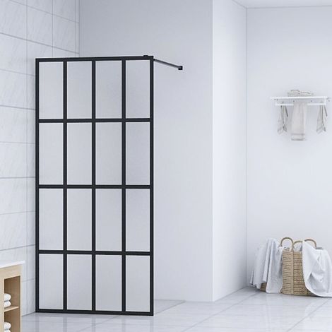 Paroi de douche - Paroi de baignoire Verre trempé dépoli 80x195 cm BV447395 - BonneVie (1/4)