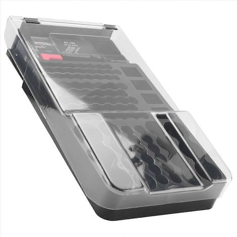 Batterieaufbewahrungsbox, Organizer mit klappbarem, transparentem Deckel, schwarz (1/5)