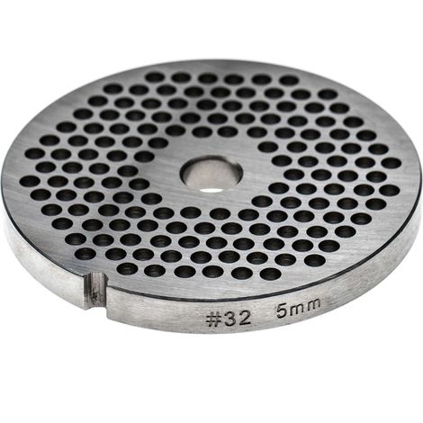vhbw piastra forata 32 compatibile con KBS tritacarne - diametro fori 5mm, foro centrale 13,4mm, acciaio inox
