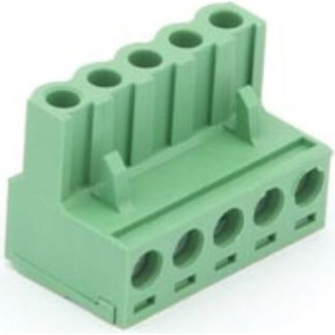 – Bornier femelle embrochable 5 pôles – Connexion sécurisée 300V 10A – Pour câbles 12 AWG – Matériau polyamide 66 (1/3)