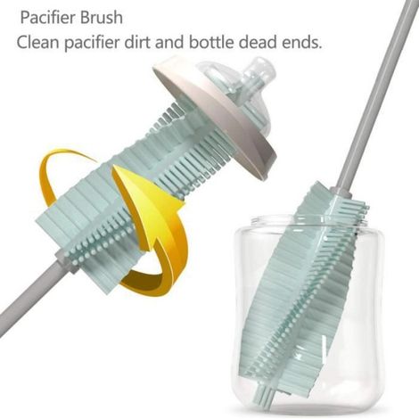 Goupillon Biberon - Silicone Alimentaire - Pour Bouteilles Verre Plastique - 35,4 cm - 1 Pièce (1/4)