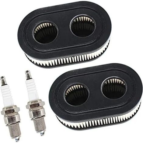 Set aus 2 Luftfiltern und Zündkerzen, kompatibel mit Briggs & Stratton 550E, 550EX, Eco-Plus und 575EX Motoren.