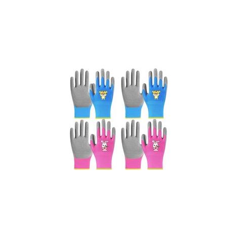Gants de Travail pour Enfants (4 Paires), Gants de Sécurité pour Bricolage, Peinture et Activités Extérieures, Taille 5-9 ans
