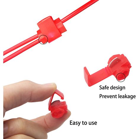 60Pcs Cosse Electrique Connecteur Rapide, Raccords Auto-Dénudants, – 20Pcs Rouge, 20Pcs Bleu, 10Pcs Jaune, 10Pcs Bleu clair
