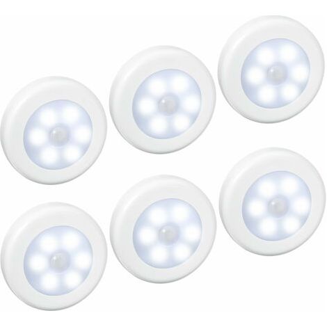 Lampes LED à détecteur de mouvement (6 pcs) - Pour placard, escalier, armoires (1/5)