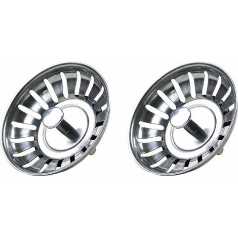 Deux bouchons d'évier en acier inoxydable, bouchons d'évier, bouchons de cuisson, bouchons de vidange, accessoires de cuisine