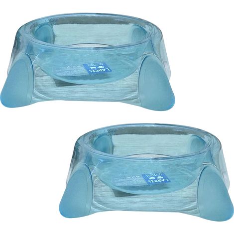 Bol Alimentaire Pour Chien Et Chat - Cristal Transparent Coloré - 18 cm - Usage Intérieur - Lot De 2 (1/5)