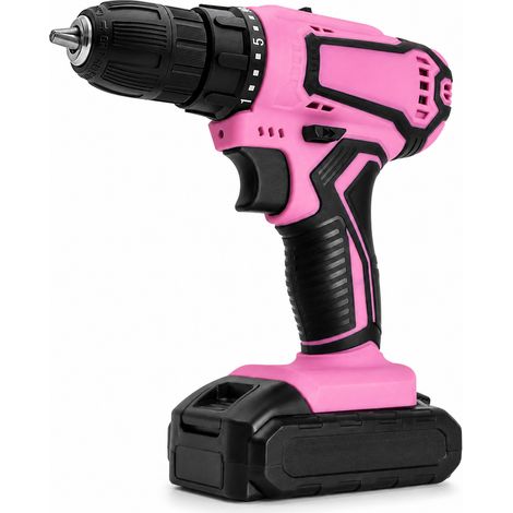 Perceuse Visseuse Sans Fil 21V Rose pour Travaux Maison (1/5)
