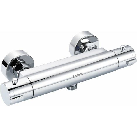 Wall Mounted Chrome Thermostatic Shower Mixer with Safety Button, Solid Brass - DBWF01GR (1/5)