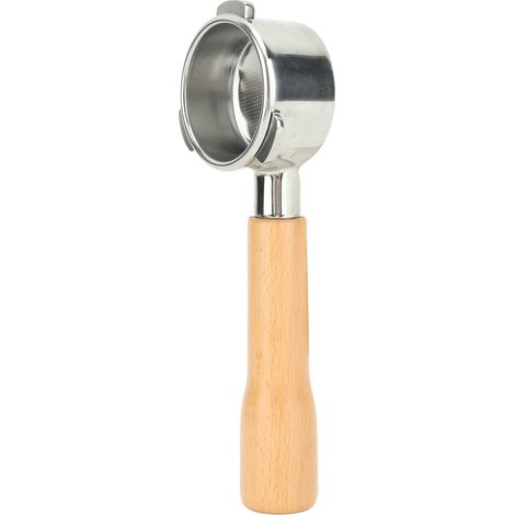 Filtre sans fond 54mm 3 oreilles, manche en bois massif de hêtre, acier inoxydable, pour porte-filtre Breville série 8 type C1 (1/5)