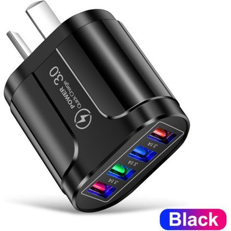 Chargeur De Voyage - 5 V 2 4 A - 4 Ports Usb - Prise Européenne - Pour Téléphone Et Tablette - 1 Pièce (1/4)