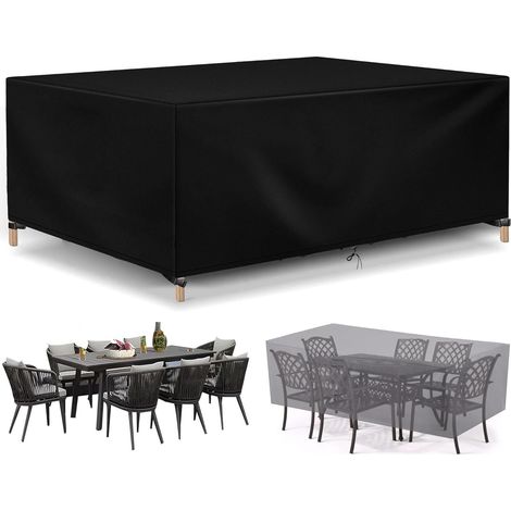 Copertura per mobili da giardino, impermeabile, per tavolo da esterno, resistente all'inverno, in tela cerata Oxford 420D, copertura protettiva per tavolo da giardino, set da salotto, 60 60 60 cm