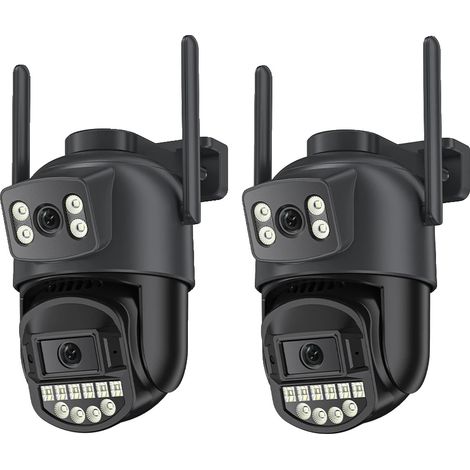 Cámara de seguridad, 10MP, doble lente, visión nocturna, 2 cámaras de 10MP, enchufe europeo. (1/2)