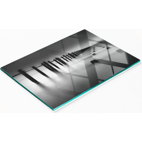 Tablero decorativo multifuncional de vidrio templado Tamiza para cocina, 80x52 cm. (1/5)