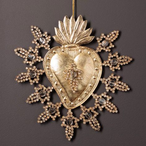 Grand Ex-voto antique et bijoux doré 25x27cm (1/4)