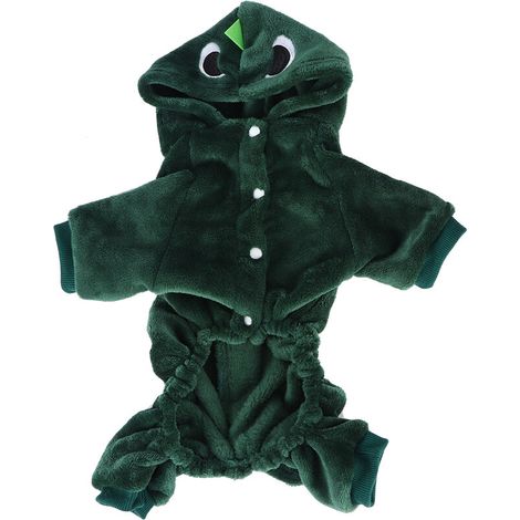 Jeffergarden Polaire hiver mignon dinosaure chien vêtements à capuche pour petits chiens chiot veste vêtements tenue-DOU
