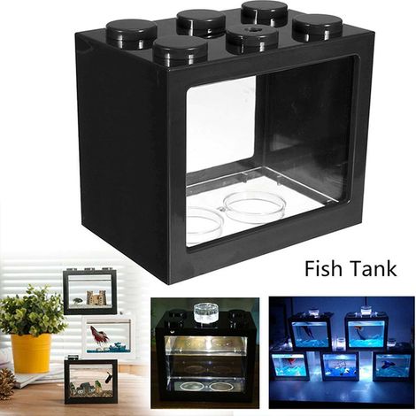 Mini aquarium de table pour petits poissons et plantes aquatiques, idéal pour les petits espaces.-AquaForge (1/5)