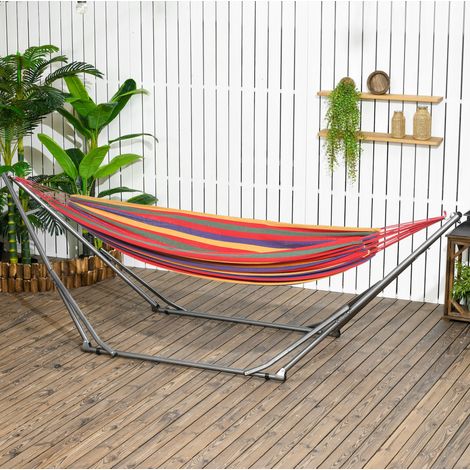 Supporto per amaca pieghevole 2 in 1 in acciaio nero 290 x 92 x 88 cm DESVIAE (1/5)