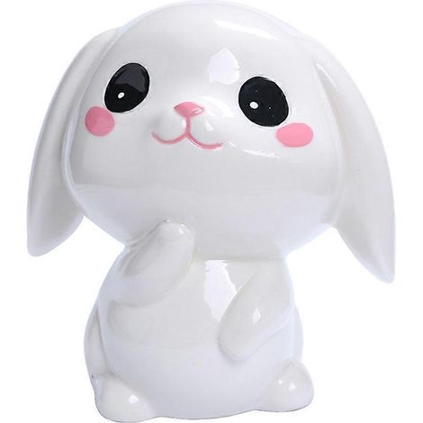 Tirelire décorative en forme de lapin, adorable tirelire de bureau (1/3)