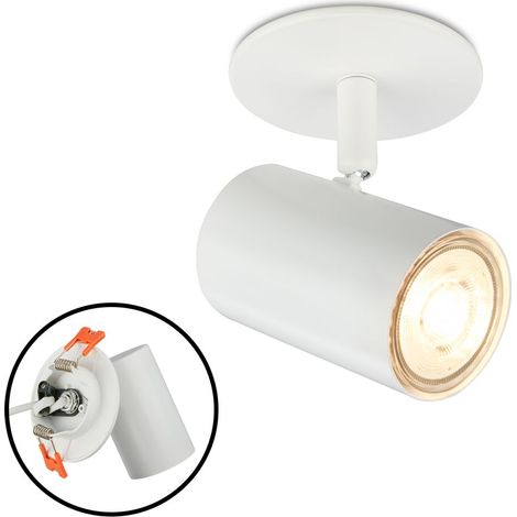 Briloner Spot en saillie orientable 8,5x13 cm douille GU10 max. 9W blanc - Plafonnier spot salon couloir cuisine chambre (1/5)