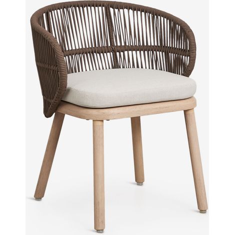 Chaise de jardin en bois d'acacia et corde tressée Capri SKLUM Marron Chocolat