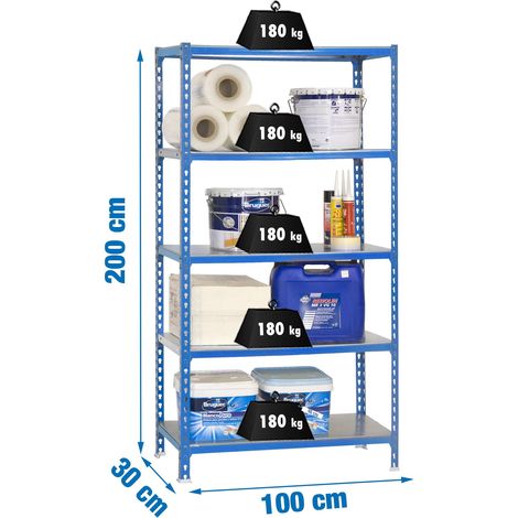 Simonrack Simonclick Plus Metallregal blau-galvanisiert 5 Ebenen