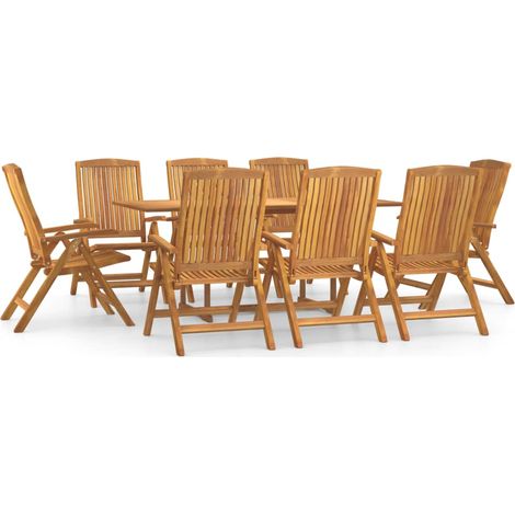 Maison Exclusive - Juego de comedor para jardín 9 piezas madera m (1/5)