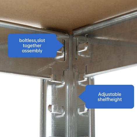 FLITI 5-Tier Metal Shelving Unit 180x120x45cm - Heavy Duty Storage Rack for Garage, Warehouse, Office - Boltless Assembly, Non-Slip Feet, Adjustable Height (1/5)
