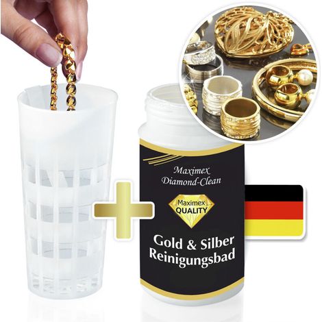 Nettoyant pour bijoux en or et argent 375 ml – Nettoyage rapide en 4 à 8 minutes – Récupération de l'éclat – Non adapté aux articles oxydés (1/5)