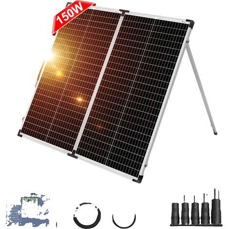 Panneau Solaire, Design Pliable, Construction Durable, 160W (1/2)