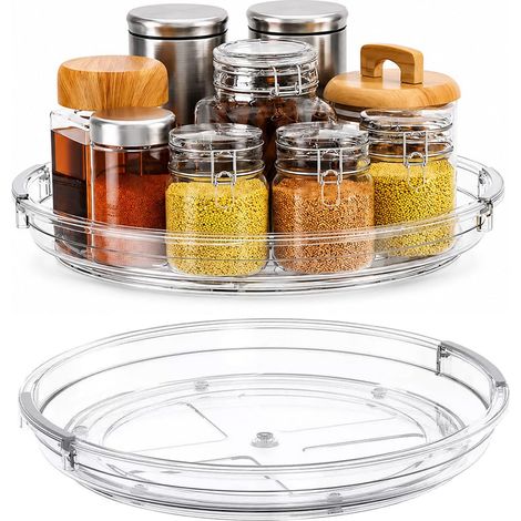 Lazy Susan Lot de 2 plateaux tournants Transparent 23,5 cm (1/5)