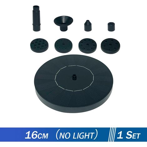 Fontaine solaire d'extérieur flottante (16 cm, sans éclairage) pour jardin, piscine, bassin et cascade. Pompe à eau alimentée par panneau solaire. (1/5)