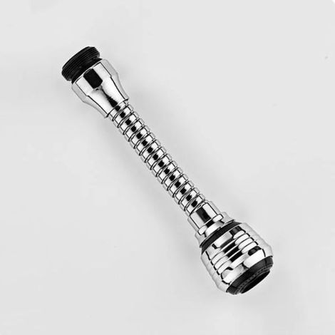Adaptateur de robinet pivotant 360°, embout flexible pour cuisine, douche et évier, accessoire plomberie argenté (1/5)
