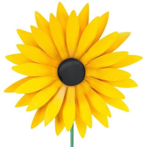 1 Moulin à vent, Tournesol en métal, Piquet de jardin, Décoration extérieure, Pour pelouse et patio (1/4)