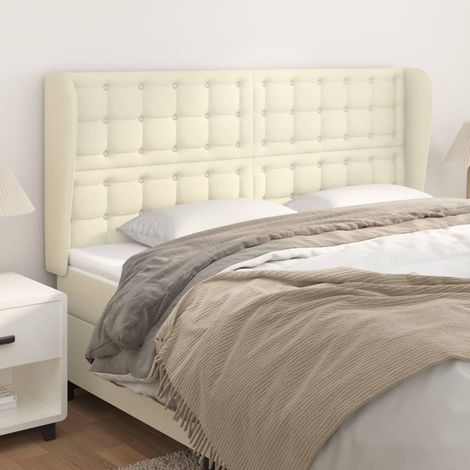 Kopfteil mit Ohren Creme 163x23x118/128 cm Kunstleder (1/5)